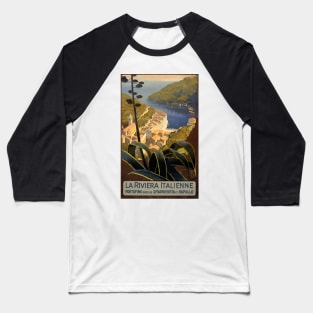 Vintage Travel Poster Italy Italian Riviera Baseball T-Shirt